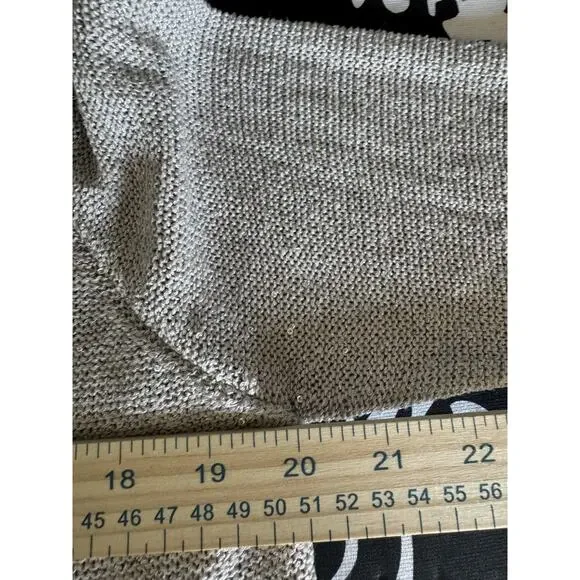 Sioni Women’s Large Sequin Layered Pleat Trim Pullover Sweater Twee Pop Beige - Picture 10 of 12